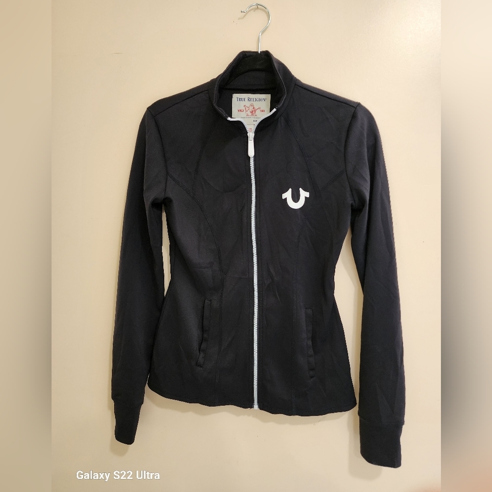 TRUE RELIGION black solid sweatshirt  womens size M